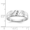 Lex & Lu 14k White Gold Diamond Men's Ring LAL14209 Size 10 - 5 - Lex & Lu