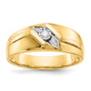 Lex & Lu 14k Yellow Gold & Rhodium Diamond Men's Ring Size 10 - Lex & Lu