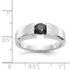 Lex & Lu 14k White Gold Black Diamond Mens Ring LAL14228 Size 10 - 5 - Lex & Lu