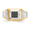 Lex & Lu 14k Two Tone Gold Black Diamond Men's Ring Size 10.25 - 4 - Lex & Lu
