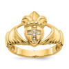 Lex & Lu 14k Yellow Gold AA Diamond claddagh Ring Size 10 - Lex & Lu