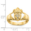Lex & Lu 14k Yellow Gold AA Diamond claddagh Ring Size 10 - 5 - Lex & Lu