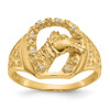 Lex & Lu 14k Yellow Gold AA Diamond Men's Ring LAL15012 Size 10 - Lex & Lu