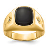 Lex & Lu 14k Yellow Gold AA Diamond Men's Ring LAL15013 Size 10 - Lex & Lu