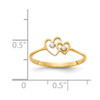 Lex & Lu 14k Yellow Gold Polished AA Diamond Heart Ring LAL15014 Size 6 - 4 - Lex & Lu