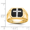 Lex & Lu 14k Yellow Gold AA Diamond Men's Cross Ring Size 11 - 5 - Lex & Lu