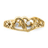 Lex & Lu 14k Yellow Gold AA Diamond Heart Ring LAL15356 Size 6 - 5 - Lex & Lu