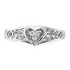 Lex & Lu 14k White Gold AA Diamond Heart Ring LAL15360 Size 6 - 5 - Lex & Lu