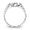 Lex & Lu 14k White Gold AA Diamond Heart Ring LAL15365 Size 6 - 2 - Lex & Lu