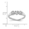 Lex & Lu 14k White Gold AA Diamond Heart Ring LAL15365 Size 6 - 3 - Lex & Lu