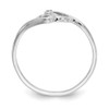 Lex & Lu 14k White Gold Polished AA Diamond Heart Ring LAL15376 Size 6 - 2 - Lex & Lu