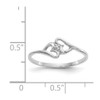 Lex & Lu 14k White Gold Polished AA Diamond Heart Ring LAL15376 Size 6 - 5 - Lex & Lu