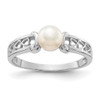 Lex & Lu 14k White Gold FW Cultured Pearl Ring LAL15393 Size 6 - Lex & Lu