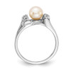 Lex & Lu 14k White Gold 6mm FW Cultured Pearl AA Diamond Ring LAL15395 Size 6 - 2 - Lex & Lu