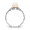 Lex & Lu 14k White Gold 5mm FW Cultured Pearl AA Diamond Ring LAL15403 Size 6 - 2 - Lex & Lu