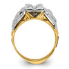 Lex & Lu 14k Yellow Gold AA Diamond Men's Masonic Ring LAL15430 Size 10 - 2 - Lex & Lu