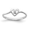 Lex & Lu 14k White Gold AA Diamond Heart Ring LAL15433 Size 6 - Lex & Lu