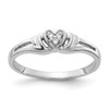 Lex & Lu 14k White Gold AA Diamond Heart Ring LAL15434 Size 6 - Lex & Lu