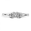 Lex & Lu 14k White Gold AA Diamond Heart Ring LAL15434 Size 6 - 5 - Lex & Lu