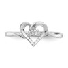 Lex & Lu 14k White Gold AA Diamond Heart Ring LAL15436 Size 6 - 4 - Lex & Lu