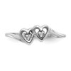 Lex & Lu 14k White Gold AA Diamond Heart Ring LAL15443 Size 6 - 4 - Lex & Lu