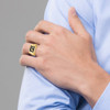 Lex & Lu 14k Yellow Gold AA Diamond Men's Onyx Dad Ring Size 10 - 6 - Lex & Lu