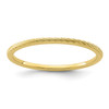 Lex & Lu 10k Yellow Gold 1.2mm Twisted Wire Pattern Stackable Band Ring LAL354 - Lex & Lu