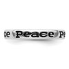 Lex & Lu Sterling Silver Stackable Expressions Polished Enameled Peace Ring LAL6878- 4 - Lex & Lu