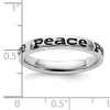 Lex & Lu Sterling Silver Stackable Expressions Polished Enameled Peace Ring LAL6878- 5 - Lex & Lu