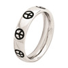 Lex & Lu Sterling Silver Stackable Expressions Polished Enameled Peace Sign Ring LAL6938- 3 - Lex & Lu