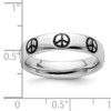 Lex & Lu Sterling Silver Stackable Expressions Polished Enameled Peace Sign Ring LAL6938- 5 - Lex & Lu