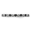 Lex & Lu Sterling Silver Stackable Expressions Hearts Black & White Diamond Ring LAL7004- 4 - Lex & Lu