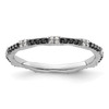 Lex & Lu Sterling Silver Stackable Expressions Black & White Diamond Ring LAL7028 - Lex & Lu