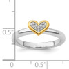 Lex & Lu Sterling Silver Stackable Expressions Heart w/Diamond & Vermeil Ring LAL7058- 5 - Lex & Lu
