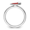 Lex & Lu Sterling Silver Stackable Expressions Polished Red Enameled Heart Ring LAL7088- 2 - Lex & Lu