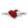 Lex & Lu Sterling Silver Stackable Expressions Polished Red Enameled Heart Ring LAL7088- 4 - Lex & Lu