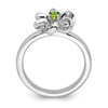 Lex & Lu Sterling Silver Stackable Expressions Polished Peridot Flower Ring LAL7118- 2 - Lex & Lu