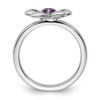 Lex & Lu Sterling Silver Stackable Expressions Polished Amethyst Flower Ring LAL7142- 2 - Lex & Lu