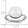 Lex & Lu Sterling Silver Stackable Expressions Polished White Enameled Peace Sign Ring LAL7184- 5 - Lex & Lu
