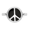 Lex & Lu Sterling Silver Stackable Expressions Polished Black Enameled Peace Sign Ring LAL7190- 4 - Lex & Lu