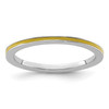 Lex & Lu Sterling Silver Stackable Expressions Yellow Enameled 1.5mm Ring LAL7238 - Lex & Lu
