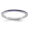 Lex & Lu Sterling Silver Stackable Expressions Purple Enameled 1.5mm Ring LAL7250 - Lex & Lu