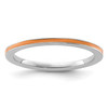 Lex & Lu Sterling Silver Stackable Expressions Orange Enameled 1.5mm Ring LAL7262 - Lex & Lu