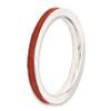 Lex & Lu Sterling Silver Stackable Expressions Red Enameled 2.25mm Ring LAL7292- 3 - Lex & Lu