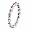 Lex & Lu Sterling Silver Stackable Expressions Amethyst Ring LAL7328- 3 - Lex & Lu