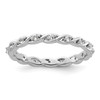 Lex & Lu Sterling Silver Stackable Expressions White Topaz Ring LAL7340 - Lex & Lu