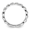 Lex & Lu Sterling Silver Stackable Expressions White Topaz Ring LAL7340- 2 - Lex & Lu