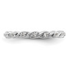 Lex & Lu Sterling Silver Stackable Expressions White Topaz Ring LAL7340- 4 - Lex & Lu