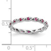 Lex & Lu Sterling Silver Stackable Expressions Created Ruby Ring LAL7358- 5 - Lex & Lu