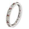 Lex & Lu Sterling Silver Stackable Expressions Garnet Ring LAL7400- 3 - Lex & Lu